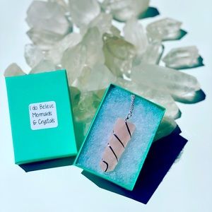 Rose Quartz Pendant with 18cm chain